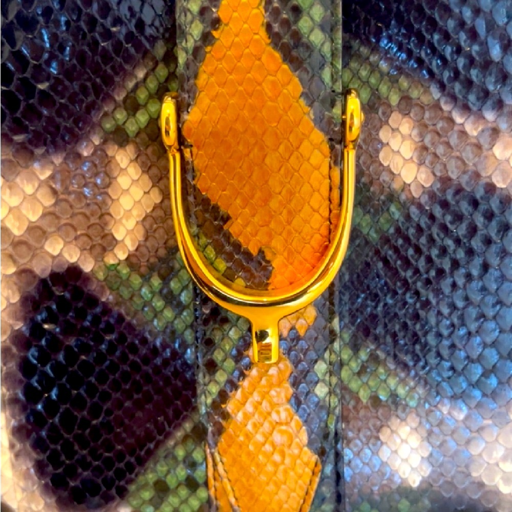 Gucci extremely rare limited, edition Multicolor Python Stirrup Hobo Like New - Picture 10 of 15